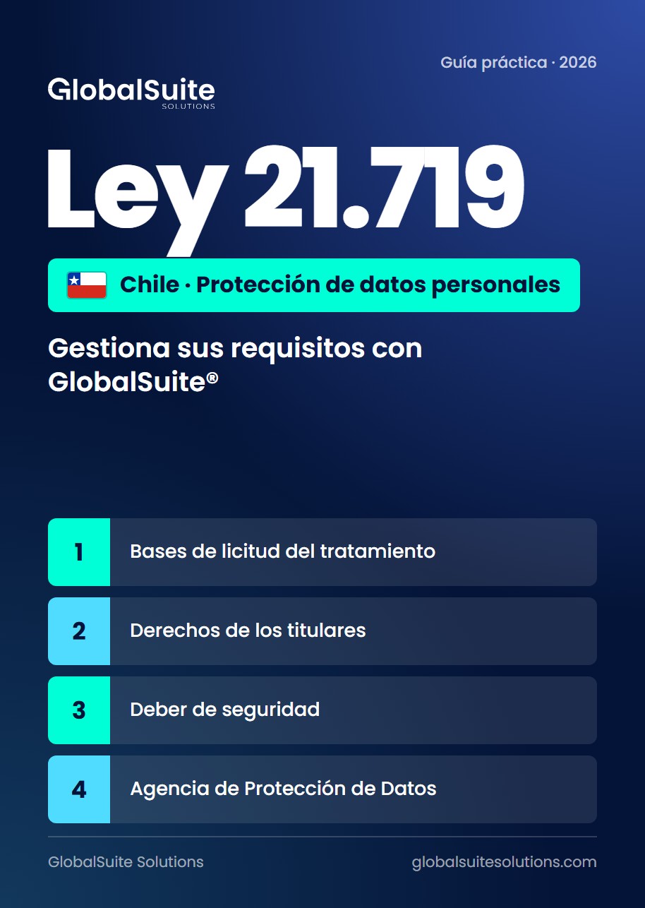Gestiona los requisitos de la Ley Nº21.719 sobre Protección de los Datos Personales de Chile con GlobalSuite®